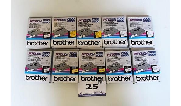 10 diverse  tapecassettes BROTHER, P-TOUCH 7000/8000, 15m